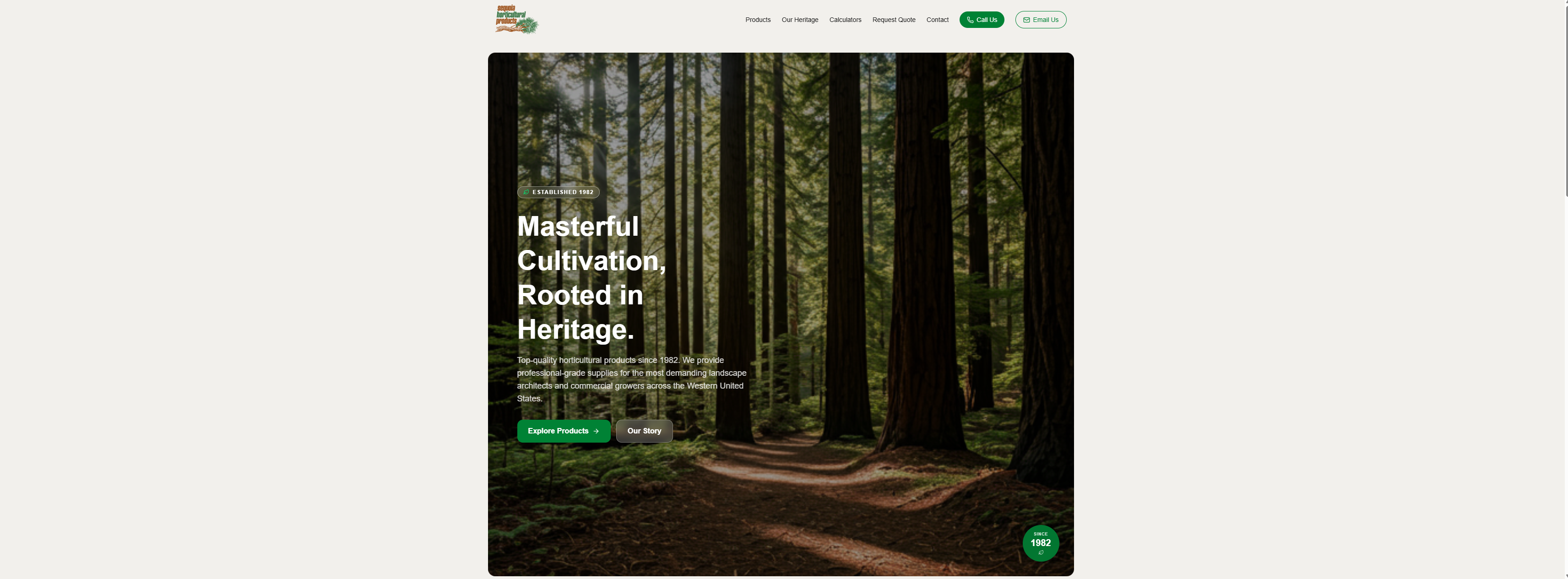 Sequoia Horticultural Products website screenshot